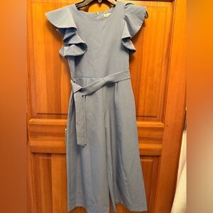 GB Girls Blue Pantsuit with Ruffle Sleeves